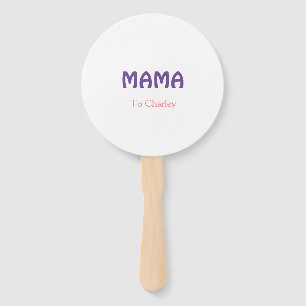 Éventail Mama mères heureuses rétro violet ajouter du texte