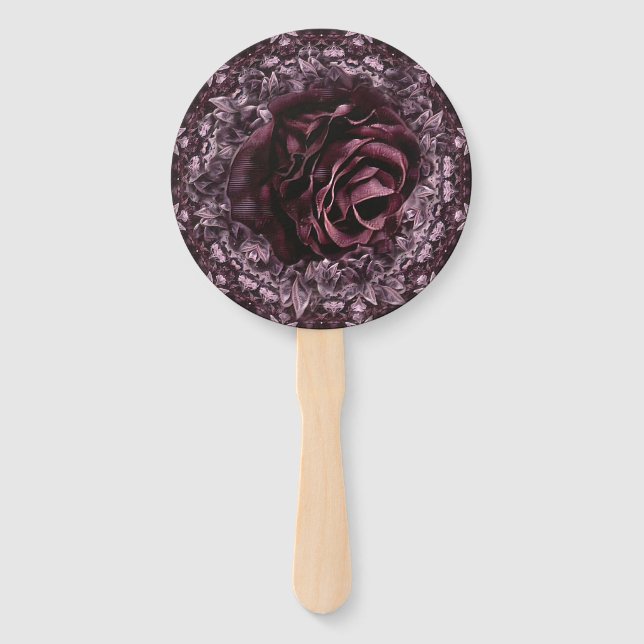 Éventail Mandala de rose  (Devant)