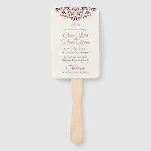 Éventail Mariage Artistique Botanique Floral Paisley Luxueu