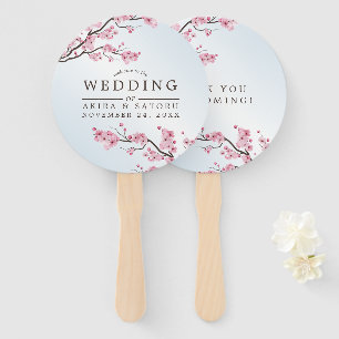 Éventail Mariage asiatique de fleur de cerisier japonaise S
