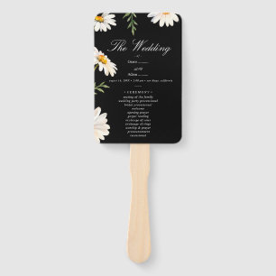 Éventail Mariage Camomille Noir