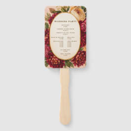 Éventail Mariage d'aquarelle florale de Bourgogne