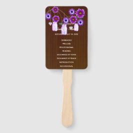 Éventail Mariage de jarres de mason foncé violet rustique