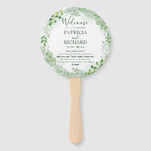 Éventail Mariage de verdure romantique programme rond de ma