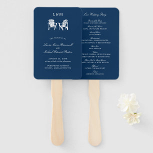 Éventail Mariage des chaises Adirondack bleu marine