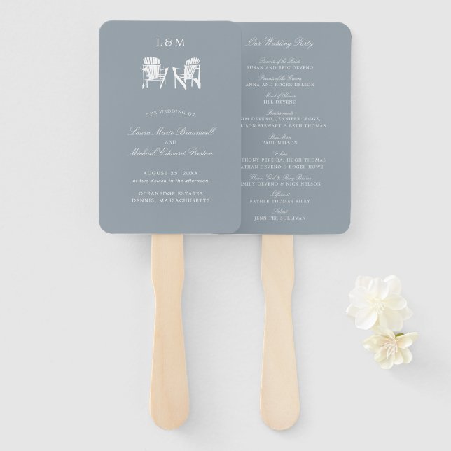 Éventail Mariage des chaises Adirondack gris clair (Devant et derrière)