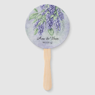 Éventail Mariage en marbre Lavender Wisteria Fleurs
