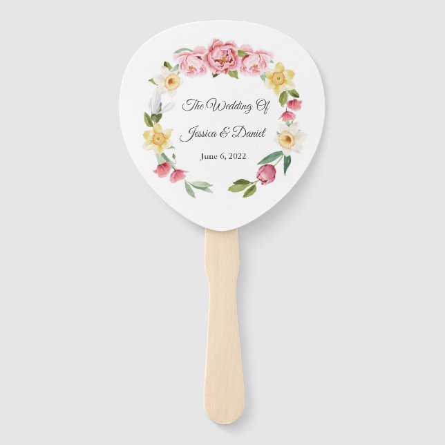 Éventail Mariage floral (Dos)