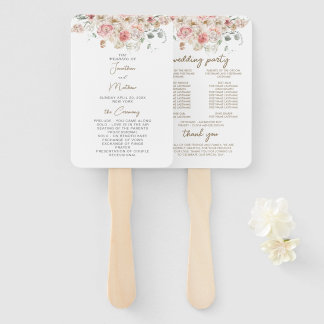 Éventail Mariage Floral Aquarelle Jardin d'Été