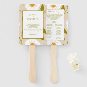 Éventail Mariage Floral Vert Olive