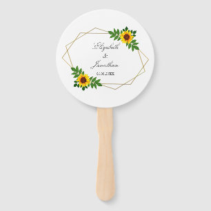 Éventail Mariage géométrique tournesol