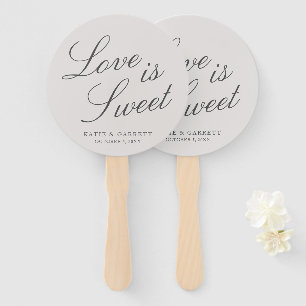 Éventail Mariage Gris Élégant Amour est Doux