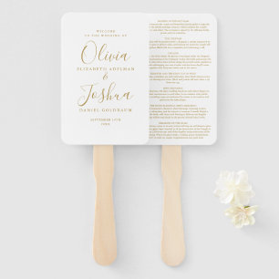 Éventail Mariage juif avec signature dorée