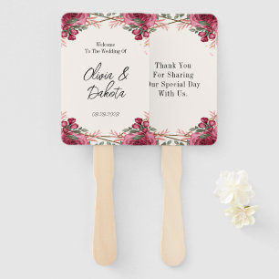 Éventail Mariage Merci géométrique Rose poussiéreux