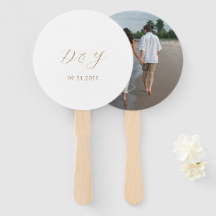 Éventail Mariage Moderne Taupe Minimaliste