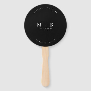Éventail Mariage Monogramme Date Rien ne peut nous arrêter