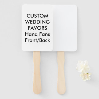 Éventail Mariage Personnalisé FANS MAIN - RECTANGLE BLANC