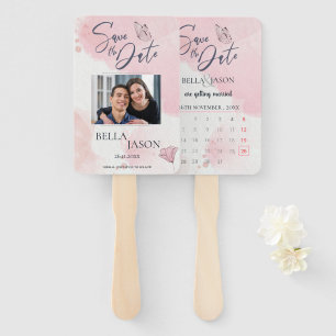 Éventail Mariage Photo Rose Cute Enregistrer Le Calendrier 