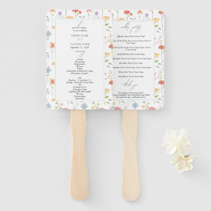Éventail Mariage Programme Floral Fleurs Sauvages Bohème Ch
