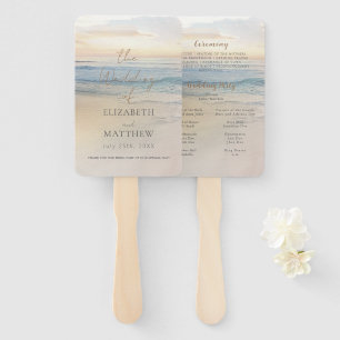 Éventail Mariage sur la plage au coucher du soleil