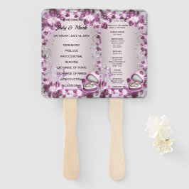 Éventail Mariage tendance violet floral chic