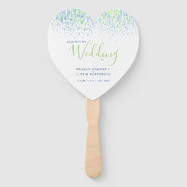 Éventail Mariage vert bleu dabs programme d'aquarelle moder