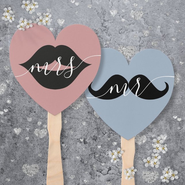 Éventail Mariée ou chambre M. Mme Mariage Fan main (Bride or Groom Mr Mrs Wedding Game Hand Fan)