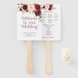 Éventail Marsala Bourgogne Roses du programme