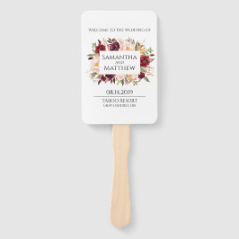 Éventail Marsala programme de mariage ordonné