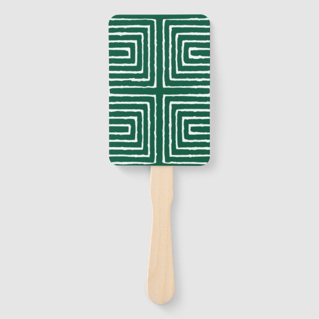 Éventail Maze tribal Motif panafricain en tissu de boue (Devant)