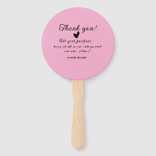 Éventail Merci pour l'achat des détails de la famille rose