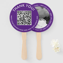 Éventail Merci violet blanc Site Promo QR Code Photo