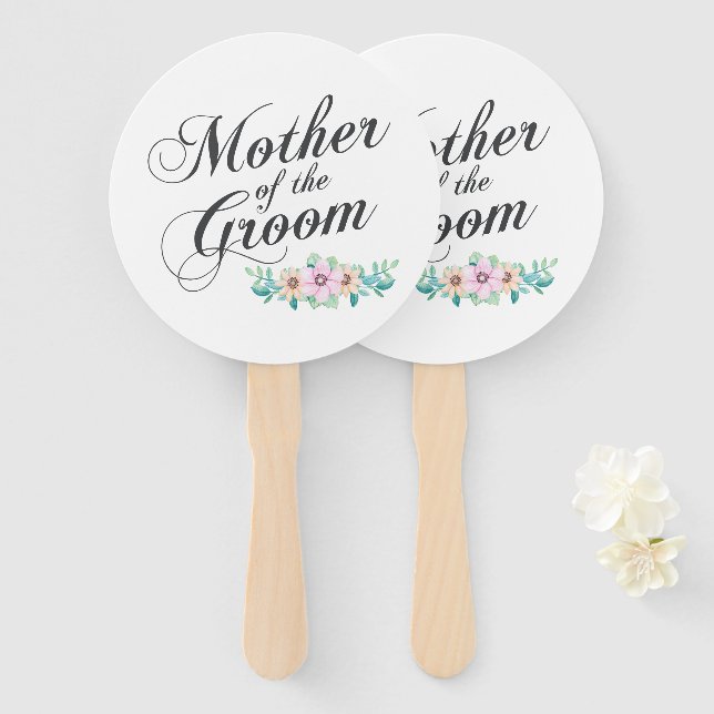 Éventail Mère du Mariage Groom | Ventilateur à main (Devant et derrière)