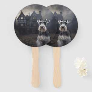 Éventail Miniature Schnauzer Halloween Épouvantable