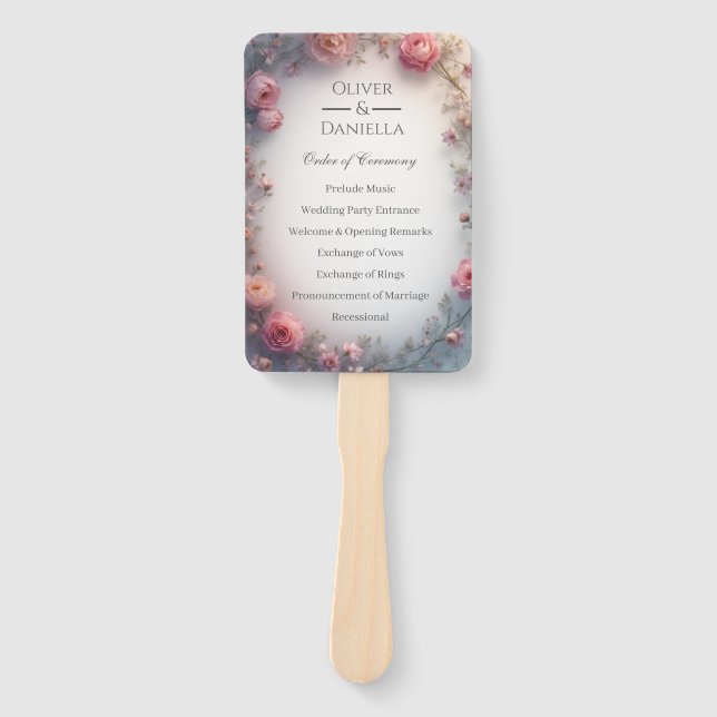 Éventail Minimalist Floral Christian Wedding Program (Devant)