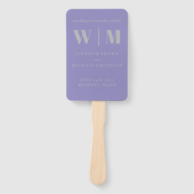 Éventail Minimalist Lavender Silver Simple Wedding celeb (Devant)