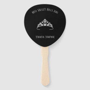 Éventail Miss America Rodeo Argent Crown Tiara Paddle Fan