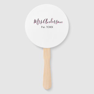 Éventail Mme ajouter nom nom nom de famille noir rose est a