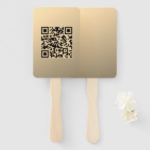 Éventail Modèle de code QR immédiatement modifiable Or Fa