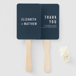 Éventail Moderne + minimaliste Typographie Mariage Merci