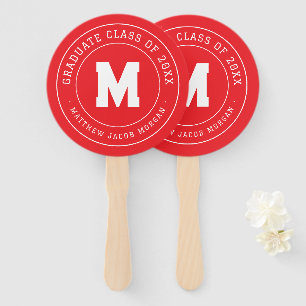 Éventail Moderne Monogramme Diplômé Promotion 20XX Sur Mesu