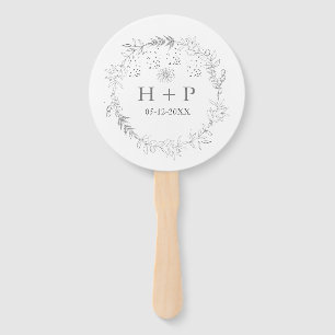 Éventail Monogramme chic minimaliste Cocktail Mariage offic