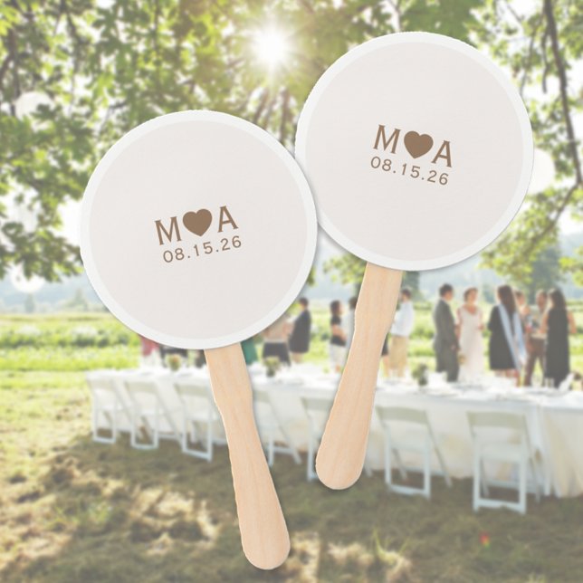 Éventail Monogramme de couple mariage (Wedding Couple Monogram Hand Fan (multiple shown))