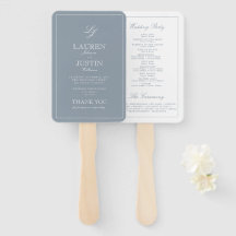 Monogramme Dusty Blue Script Programme de mariage 