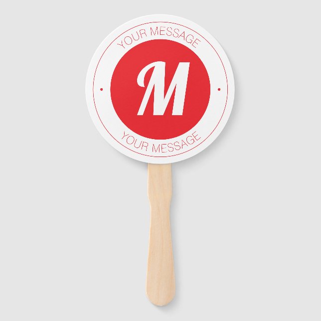 Éventail Monogramme et Modèle de texte circulaire personnal (Devant)