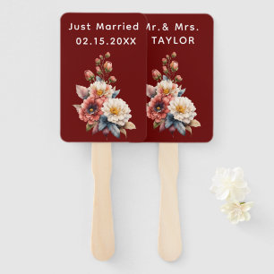 Éventail Monogramme floral de mariage