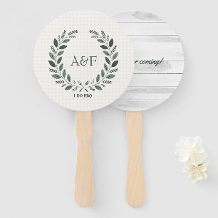 Éventail Monogramme Rustique Je Fais un BBQ Mariage Enterre
