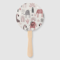 motif avec de mignons éléphants et girafes géant