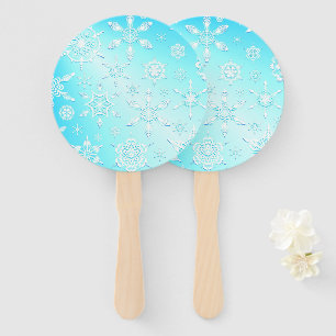 Éventail Motif Crystal Snowflakes
