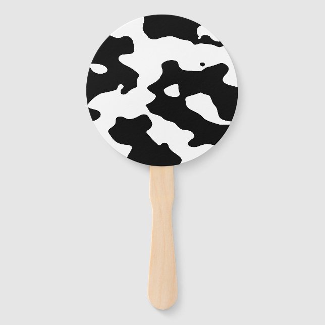 Éventail Motif de vache noir et blanc (Devant)
